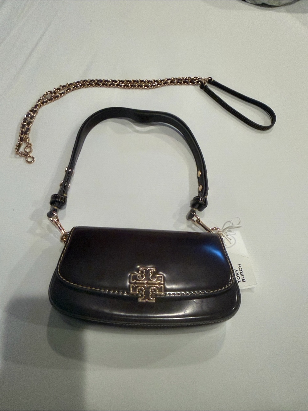 Tory Burch Black Leather Chain-Strap Crossbody Bag